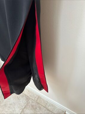 90s Vintage Black Column Skirt with Side Slit
